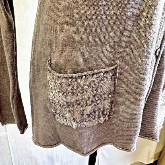 Princess Goes Hollywood Gray Long Sleeve V Neck Cotton/Cashmere Cardigan Sz 8/38 - Picture 2 of 12